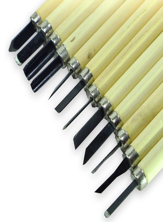 ArtRight 12-Piece Wood Carving Chisel Set - Professional-Grade CR-V 60 Steel Blades for Beginners and Experts - Image 1